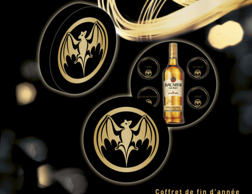 Conception graphique d’un coffret avec dessous de verre pour la marque Bacardi.