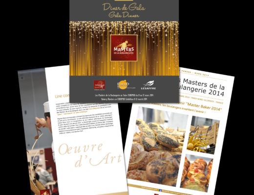 Conception graphique d’un dossier de presse et d’une invitation à un dîner de Gala pour les Masters de la Boulangerie organisés par Europain.