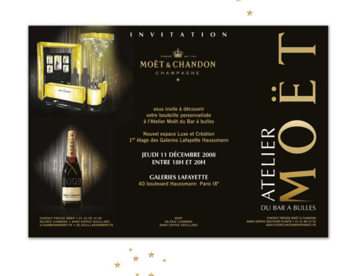 Conception graphique d’une invitation pour la marque Moët & Chandon.