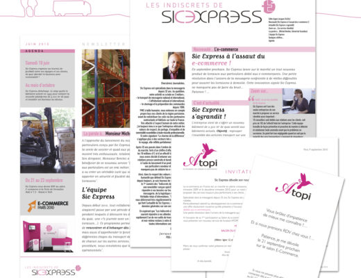 Conception graphique de newsletters et d’une invitation pour la société de transport Sic Express.