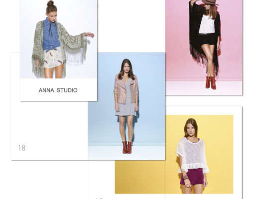 Conception graphique et prise de vues pour un look-book de la marque Anna Studio.