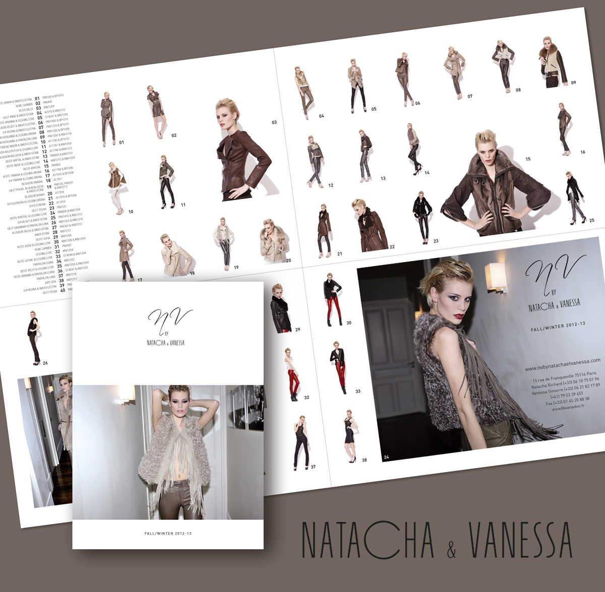 Conception graphique et prise de vues pour un look-book de la marque Natacha & Vanessa.