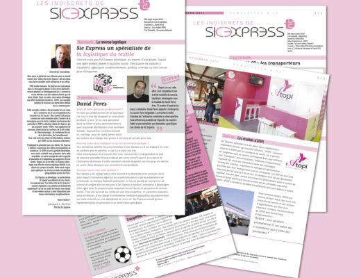 Conception graphique de Newsletters pour la société de transport Sic Express.