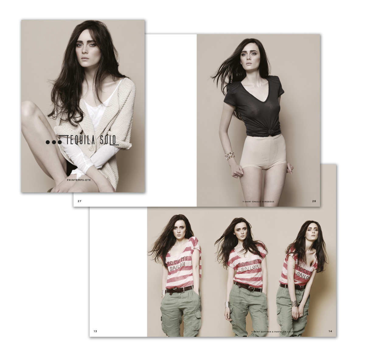 Conception graphique et prise de vues du look-book de la marque Tequila Solo.
