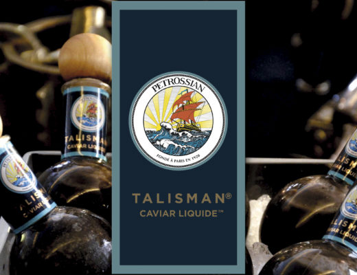 Habillage d’un packaging de caviar liquide pour la marque Petrossian.