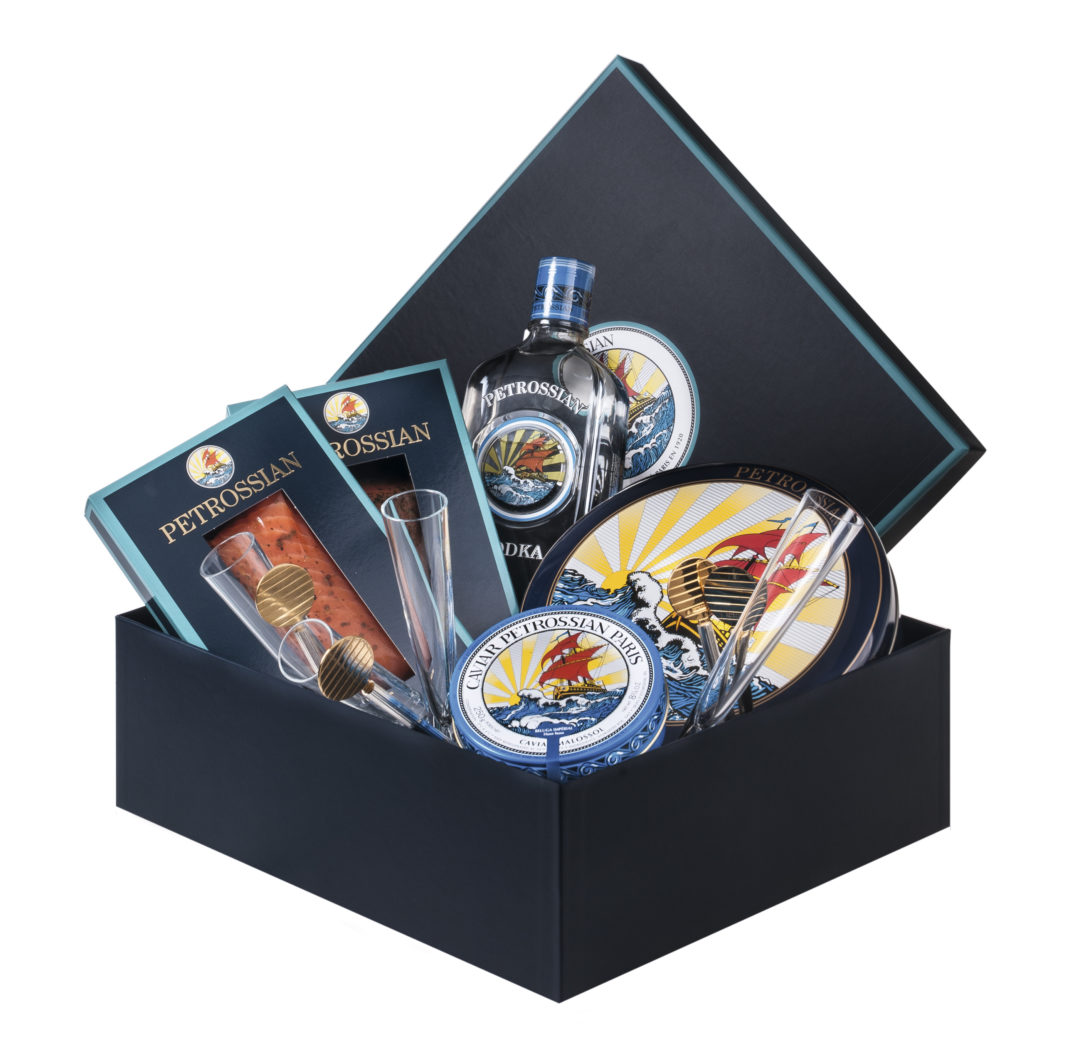 Conception graphique de packagings pour la marque Petrossian.