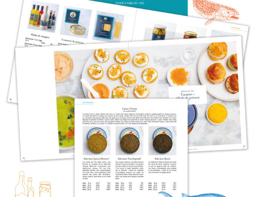 Conception graphique du Catalogue annuel des produits Petrossian.