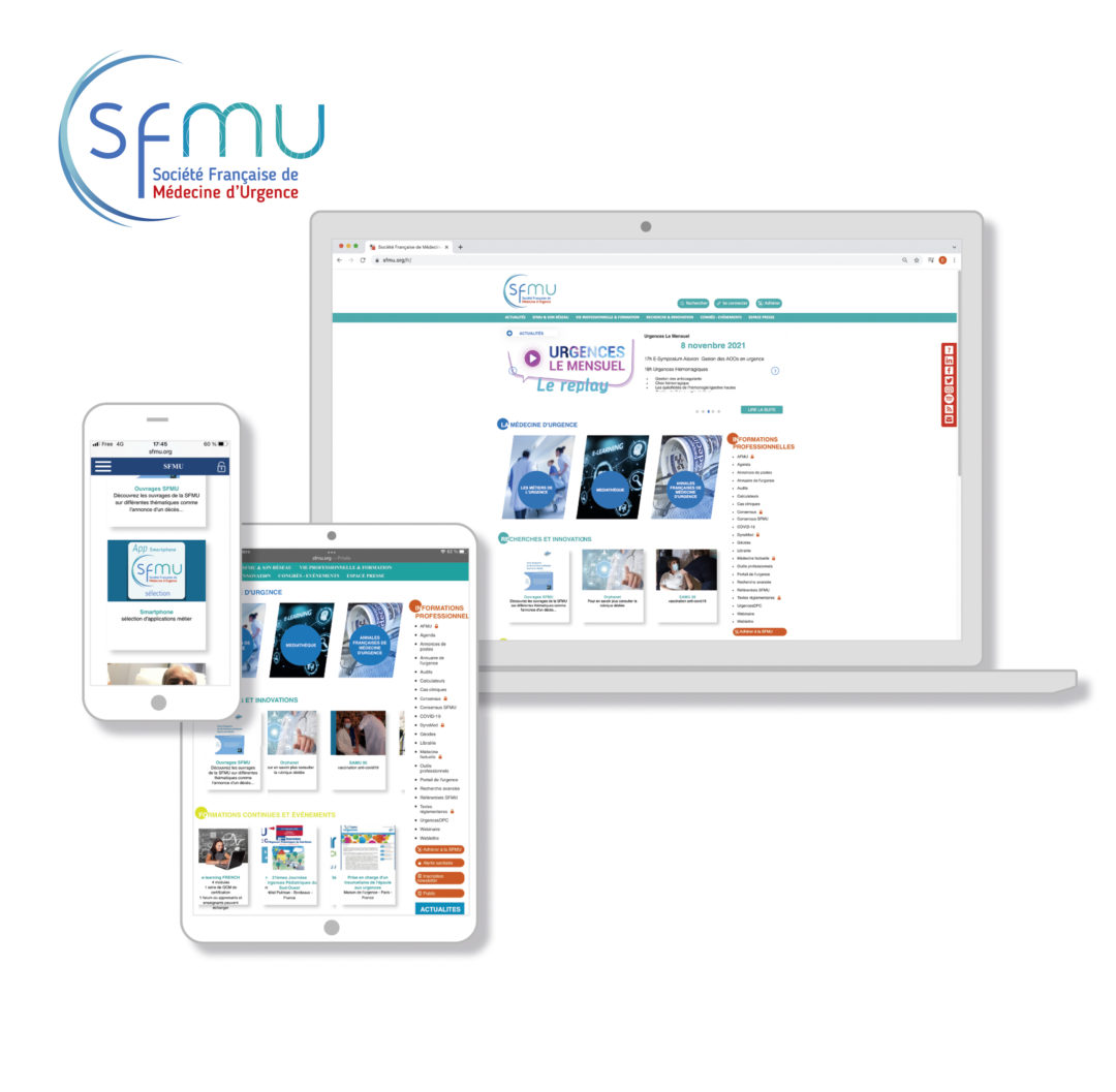 Conception graphique du site web de la Société Française de Médecine d’Urgence. https://www.sfmu.org/fr/