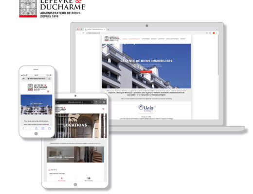 Conception graphique du site web pour le Cabinet Lefèvre & Ducharme, administrateur de biens immobiliers. https://www.lefevreducharme.fr/