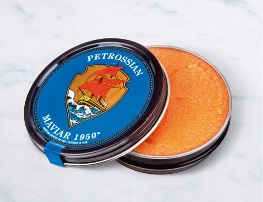 Conception graphique d’un packaging de Maviar 1950® pour la marque Petrossian.